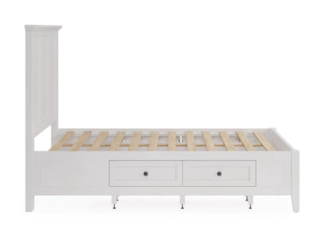 Grace Four Drawer Eastern King Platform Storage Bed in Snowfall White by Modus Furniture at Eve Furniture