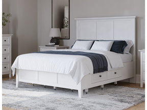 Grace Four Drawer Eastern King Platform Storage Bed in Snowfall White by Modus Furniture at Eve Furniture