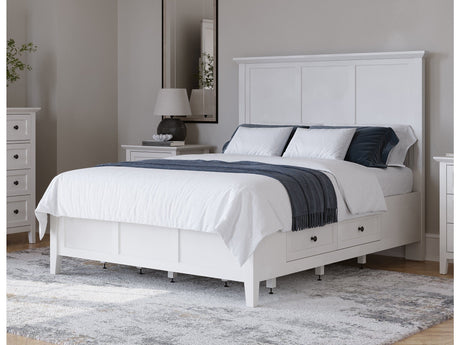 Grace Four Drawer Eastern King Platform Storage Bed in Snowfall White by Modus Furniture at Eve Furniture
