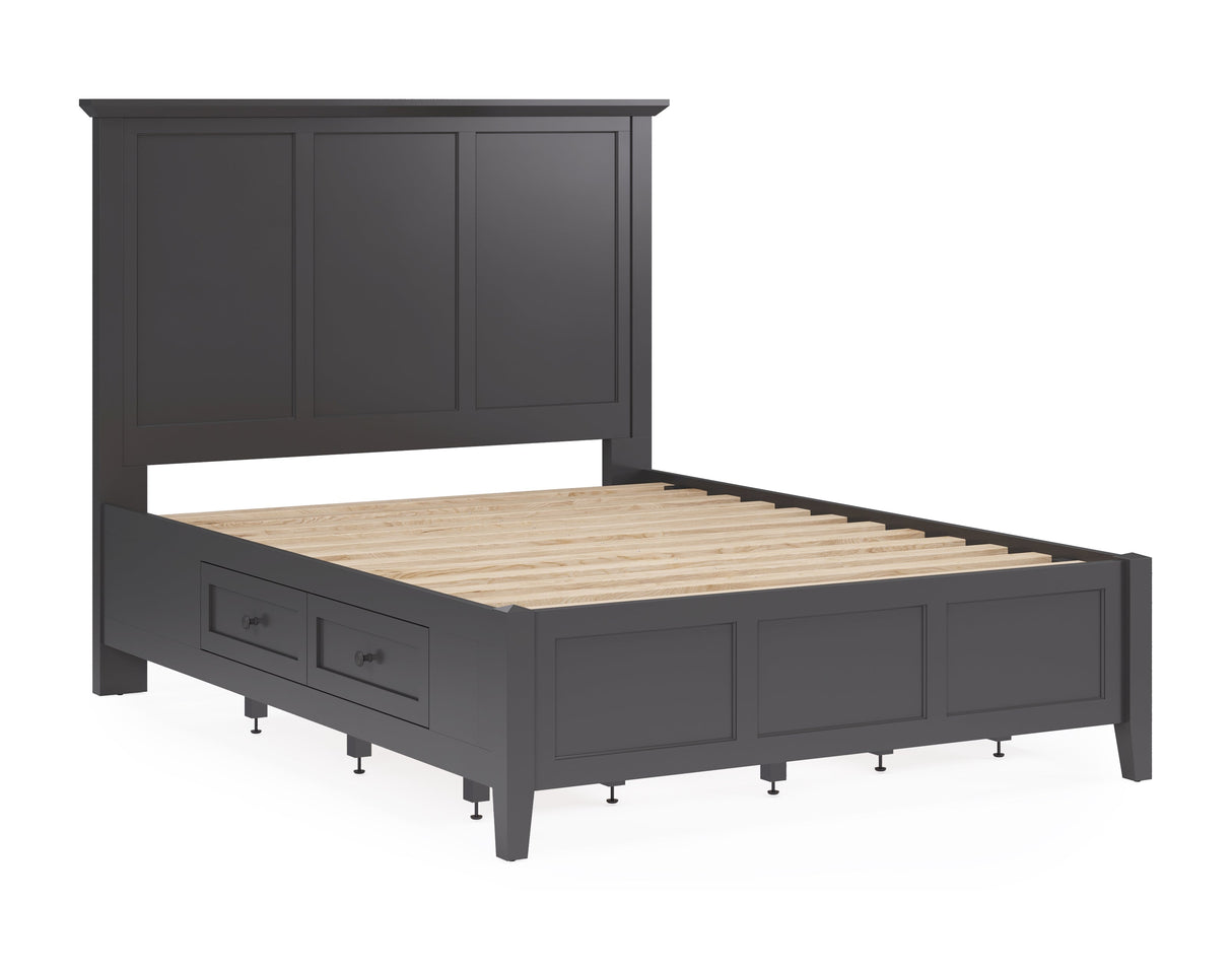 Grace Four Drawer Full Platform Storage Bed in Raven Black by Modus Furniture at Eve Furniture