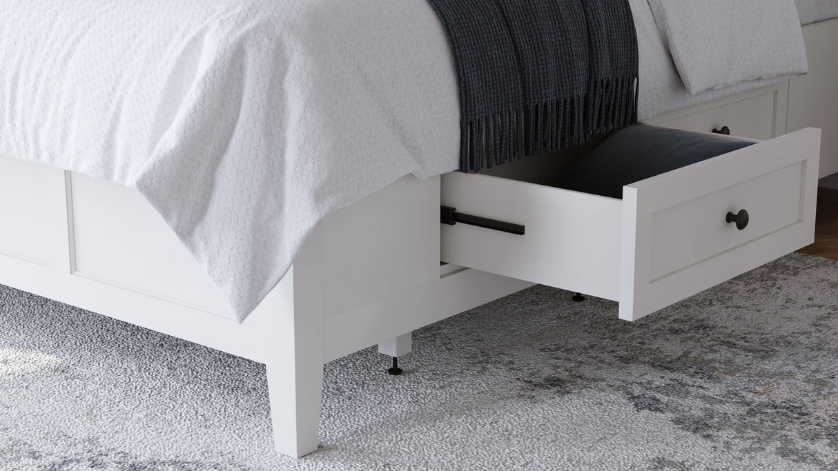 Grace Four Drawer Full Platform Storage Bed in Snowfall White by Modus Furniture at Eve Furniture