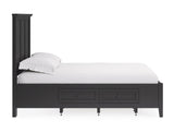 Grace Four Drawer Queen Platform Storage Bed in Raven Black by Modus Furniture at Eve Furniture