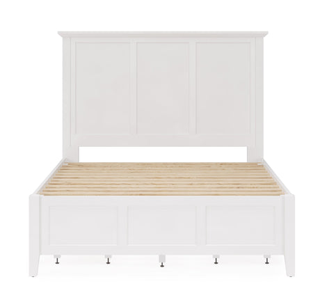 Grace Four Drawer Queen Platform Storage Bed in Snowfall White by Modus Furniture at Eve Furniture