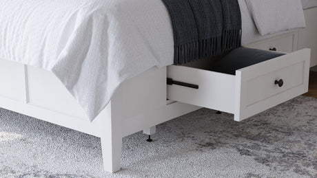 Grace Four Drawer Queen Platform Storage Bed in Snowfall White by Modus Furniture at Eve Furniture
