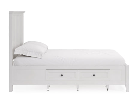 Grace Four Drawer Queen Platform Storage Bed in Snowfall White by Modus Furniture at Eve Furniture