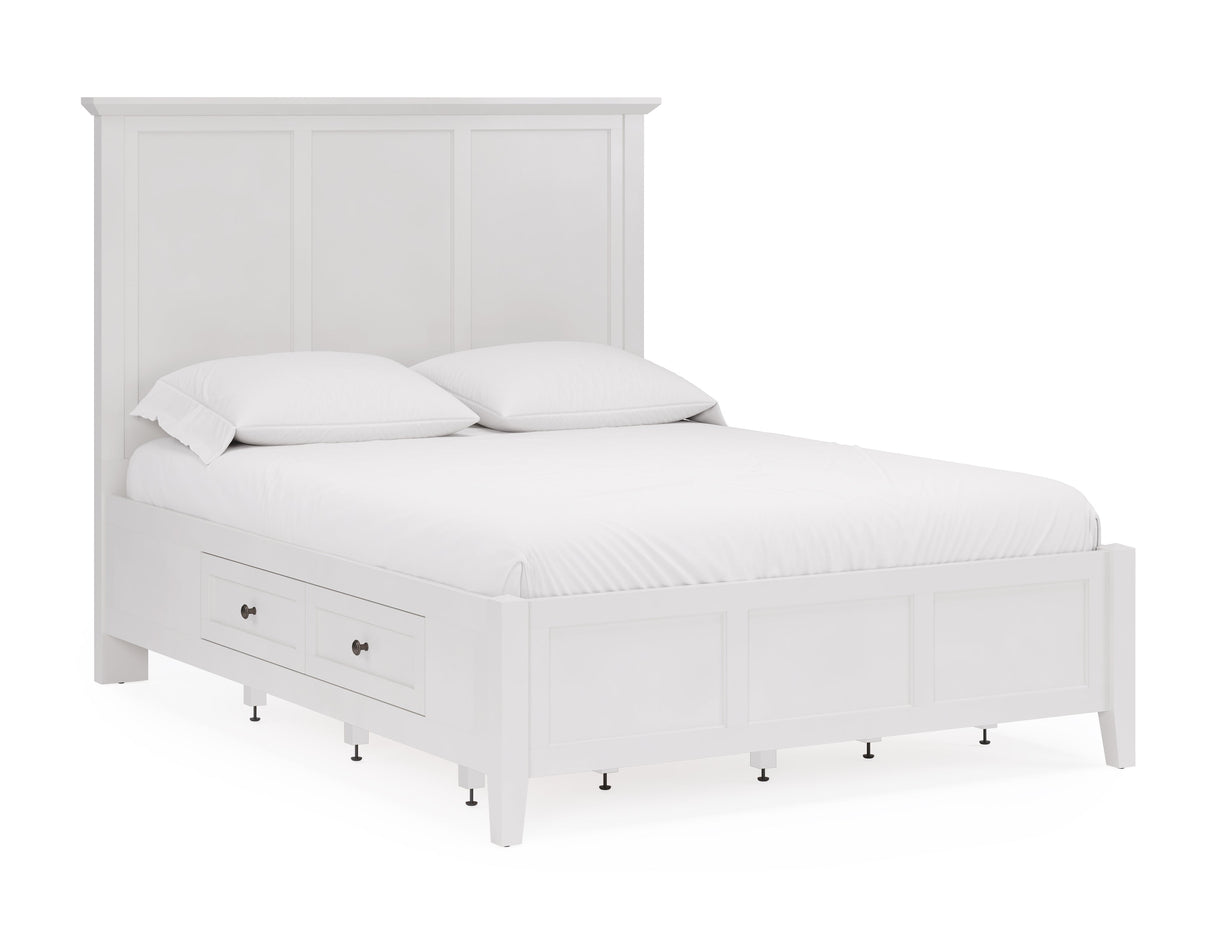 Grace Four Drawer Queen Platform Storage Bed in Snowfall White by Modus Furniture at Eve Furniture