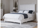 Grace Four Drawer Queen Platform Storage Bed in Snowfall White by Modus Furniture at Eve Furniture