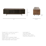 Grace I Two-Toned Brown Solid Wood TV Stand Media Console with Slated Doors by Mercana at Eve Furniture