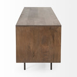 Grace I Two-Toned Brown Solid Wood TV Stand Media Console with Slated Doors by Mercana at Eve Furniture