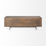Grace I Two-Toned Brown Solid Wood TV Stand Media Console with Slated Doors by Mercana at Eve Furniture