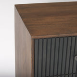 Grace Medium Brown Wood W/Black Metal Frame 3 Drawer Accent Cabinet by Mercana at Eve Furniture