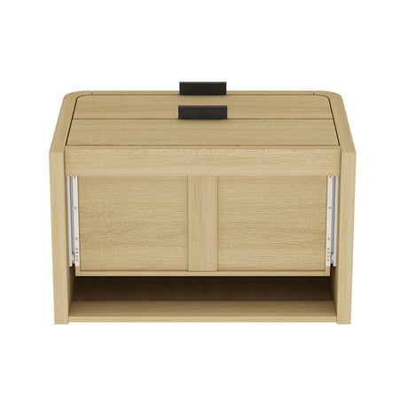 Grace Nightstand in Natural Oak and Black by Manhattan Comfort at Eve Furniture