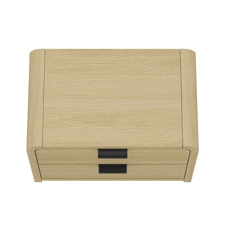 Grace Nightstand in Natural Oak and Black by Manhattan Comfort at Eve Furniture