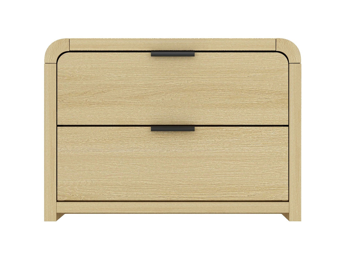 Grace Nightstand in Natural Oak and Black by Manhattan Comfort at Eve Furniture