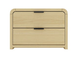 Grace Nightstand in Natural Oak and Black by Manhattan Comfort at Eve Furniture