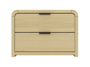 Grace Nightstand in Natural Oak and Black by Manhattan Comfort at Eve Furniture