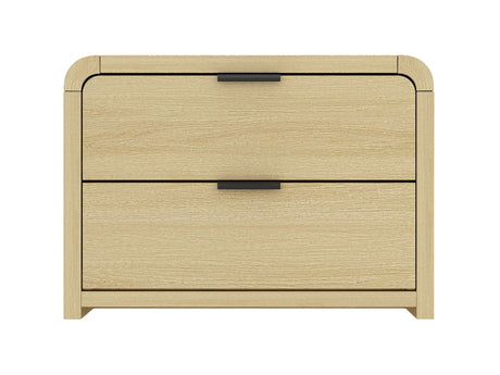 Grace Nightstand in Natural Oak and Black by Manhattan Comfort at Eve Furniture