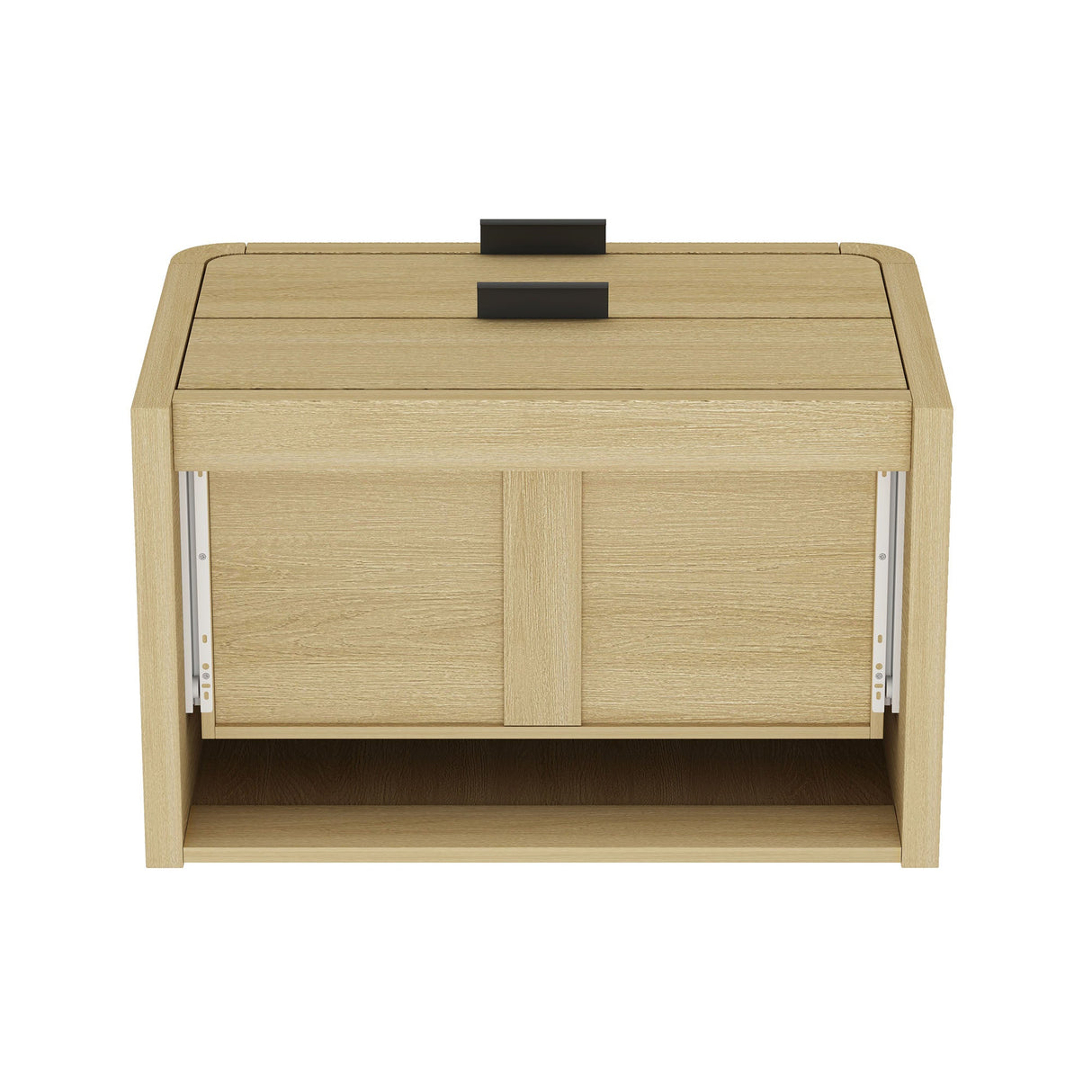 Grace Nightstand in Natural Oak and Black (set of 2) by Manhattan Comfort at Eve Furniture