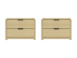 Grace Nightstand in Natural Oak and Black (set of 2) by Manhattan Comfort at Eve Furniture