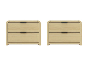 Grace Nightstand in Natural Oak and Black (set of 2) by Manhattan Comfort at Eve Furniture
