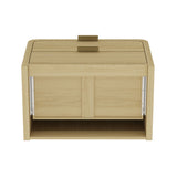 Grace Nightstand in Natural Oak and Gold by Manhattan Comfort at Eve Furniture