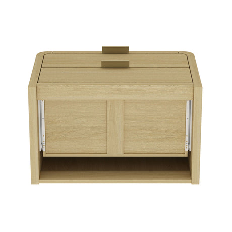 Grace Nightstand in Natural Oak and Gold by Manhattan Comfort at Eve Furniture