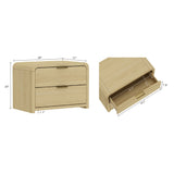 Grace Nightstand in Natural Oak and Gold by Manhattan Comfort at Eve Furniture