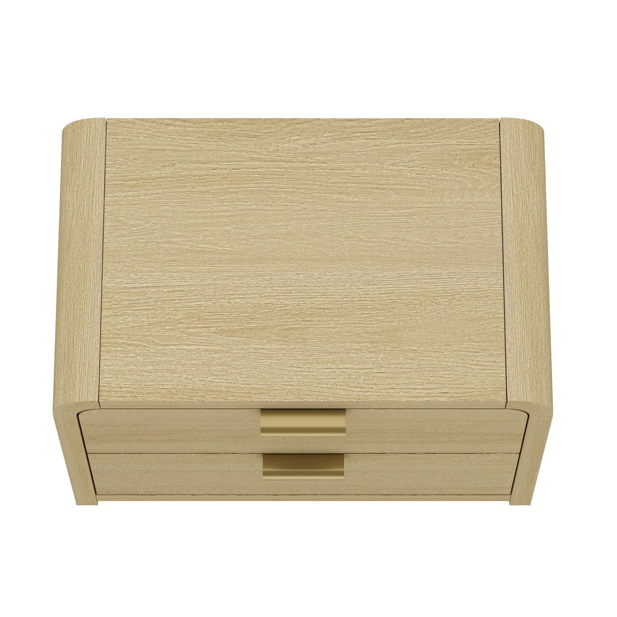 Grace Nightstand in Natural Oak and Gold by Manhattan Comfort at Eve Furniture