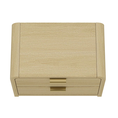Grace Nightstand in Natural Oak and Gold by Manhattan Comfort at Eve Furniture