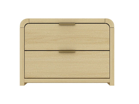 Grace Nightstand in Natural Oak and Gold by Manhattan Comfort at Eve Furniture