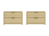 Grace Nightstand in Natural Oak and Gold (set of 2) by Manhattan Comfort at Eve Furniture