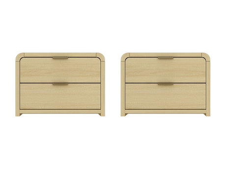 Grace Nightstand in Natural Oak and Gold (set of 2) by Manhattan Comfort at Eve Furniture