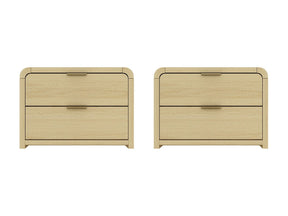 Grace Nightstand in Natural Oak and Gold (set of 2) by Manhattan Comfort at Eve Furniture