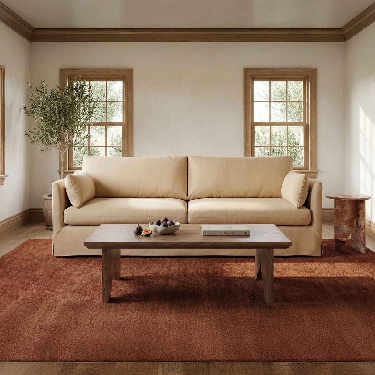 Grace Orange Levante Marble Accent Table by Moe's Home at Eve Furniture
