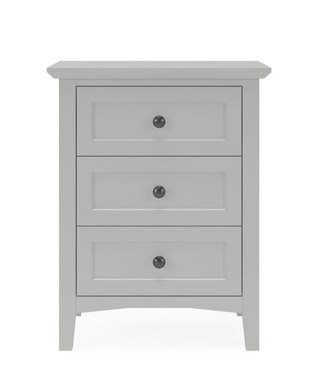 Grace Three Drawer Nightstand in Elephant Grey by Modus Furniture at Eve Furniture