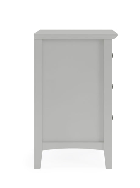 Grace Three Drawer Nightstand in Elephant Grey by Modus Furniture at Eve Furniture