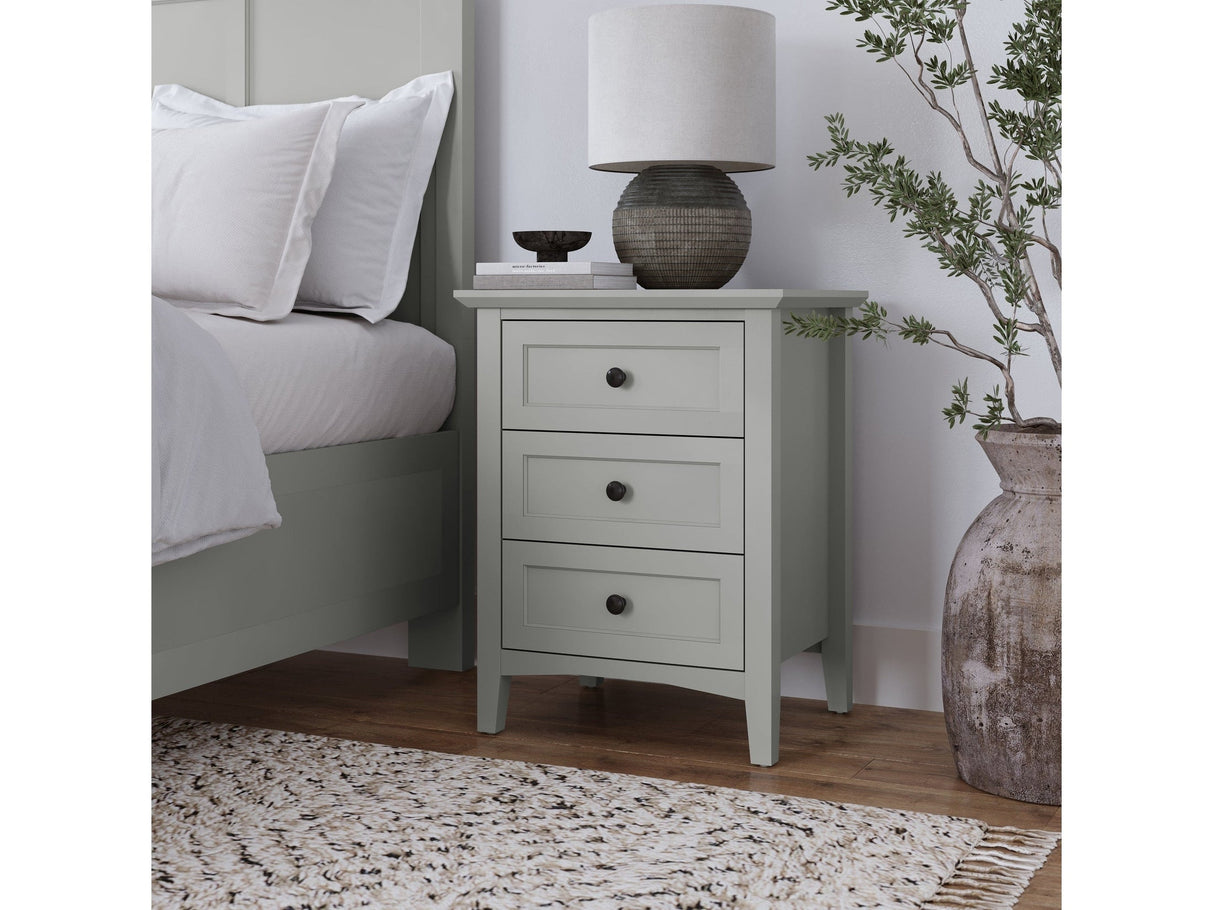 Grace Three Drawer Nightstand in Elephant Grey by Modus Furniture at Eve Furniture