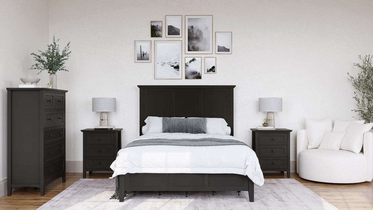 Grace Three Drawer Nightstand in Raven Black by Modus Furniture at Eve Furniture
