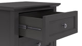 Grace Three Drawer Nightstand in Raven Black by Modus Furniture at Eve Furniture