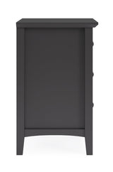 Grace Three Drawer Nightstand in Raven Black by Modus Furniture at Eve Furniture