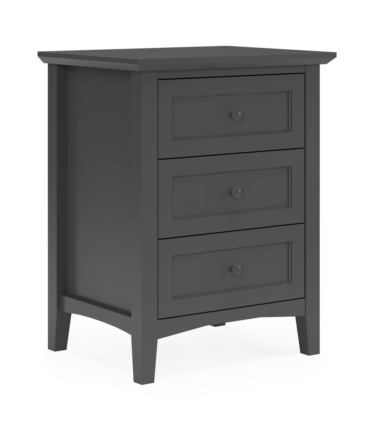 Grace Three Drawer Nightstand in Raven Black by Modus Furniture at Eve Furniture