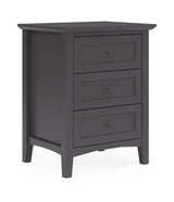 Grace Three Drawer Nightstand in Raven Black by Modus Furniture at Eve Furniture