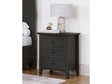 Grace Three Drawer Nightstand in Raven Black by Modus Furniture at Eve Furniture