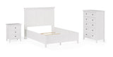 Grace Three Drawer Nightstand in Snowfall White by Modus Furniture at Eve Furniture