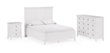Grace Three Drawer Nightstand in Snowfall White by Modus Furniture at Eve Furniture