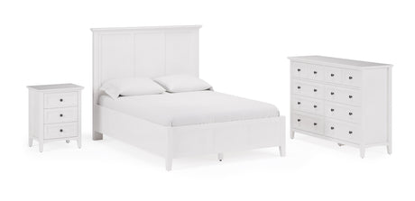 Grace Three Drawer Nightstand in Snowfall White by Modus Furniture at Eve Furniture