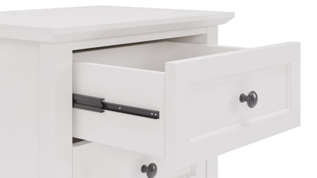 Grace Three Drawer Nightstand in Snowfall White by Modus Furniture at Eve Furniture