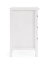 Grace Three Drawer Nightstand in Snowfall White by Modus Furniture at Eve Furniture