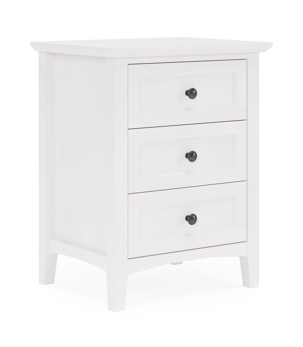 Grace Three Drawer Nightstand in Snowfall White by Modus Furniture at Eve Furniture