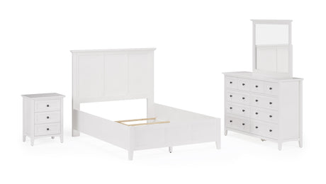 Grace Three Drawer Nightstand in Snowfall White by Modus Furniture at Eve Furniture